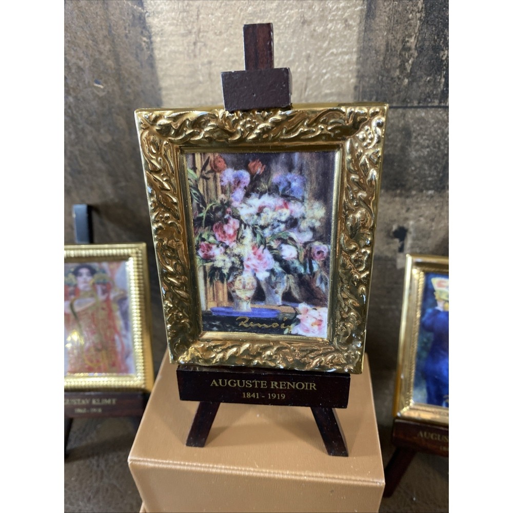 Goebel Artis Orbis Miniature Porcelain Pictures Set of 3 Renoir & Klimt Vintage - Picture 2 of 16